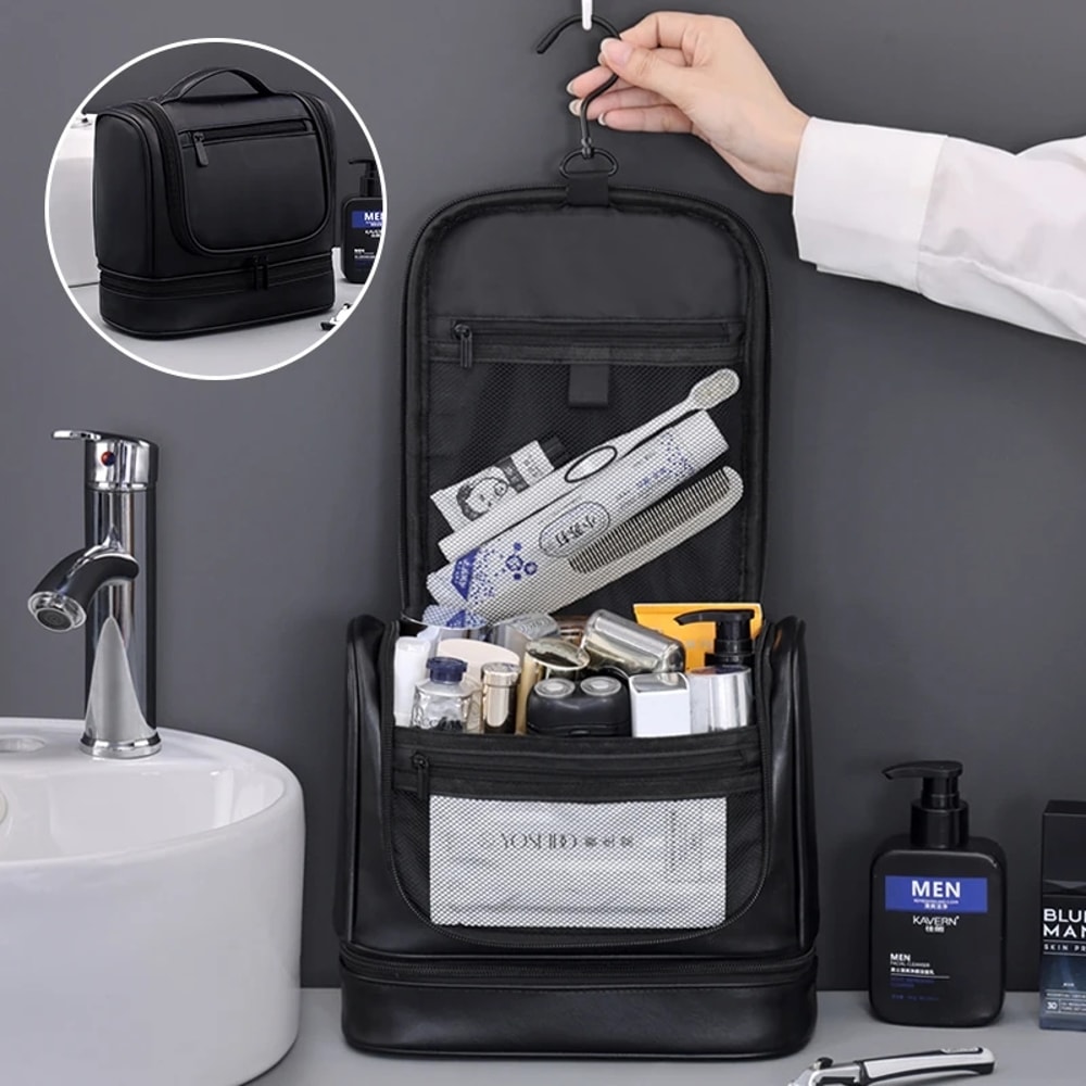 Men Multifunctional Waterproof Toiletry Bag High Capacity Business Handheld Storage 6