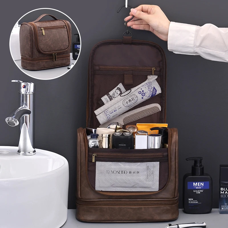 Men Multifunctional Waterproof Toiletry Bag High Capacity Business Handheld Storage 7