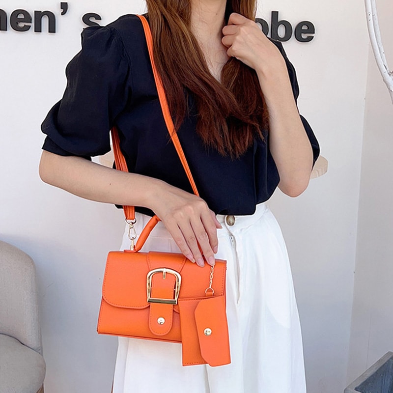 Stylish PU Leather Crossbody Shoulder Bag For Women Compact Handbag For Commuting Daily Use 0