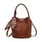 Stylish Women Woven Bucket Tote Bag Adjustable Shoulder Strap Crossbody Handbag Solid Color Versati 6
