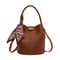 Stylish Women Woven Bucket Tote Bag Adjustable Shoulder Strap Crossbody Handbag Solid Color Versati 6