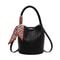 Stylish Women Woven Bucket Tote Bag Adjustable Shoulder Strap Crossbody Handbag Solid Color Versati 7