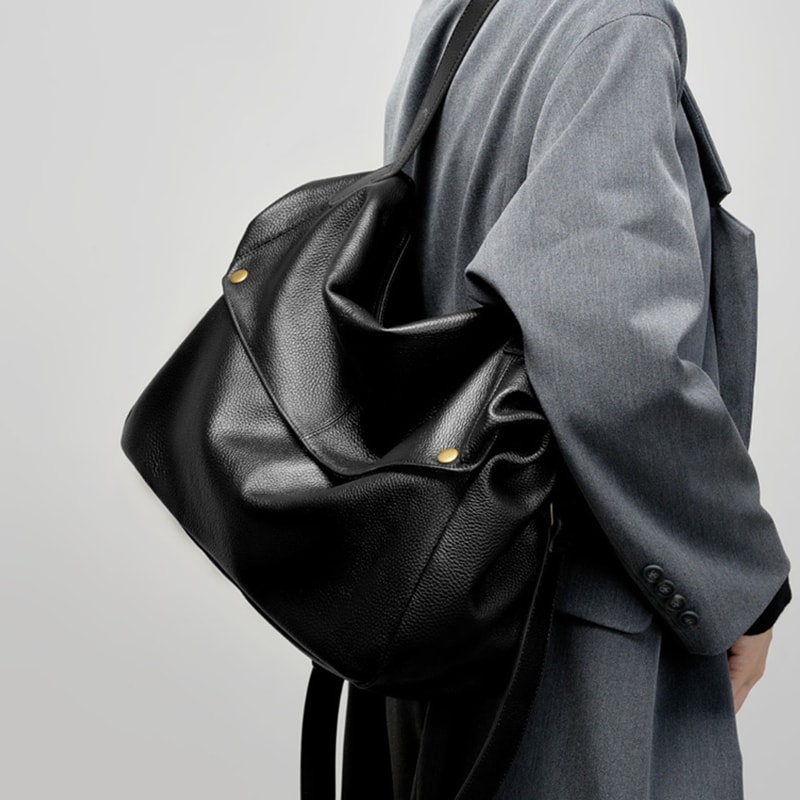 Burminsa Cowhide Genuine Leather Hobo Bag For Women Luxury Designer Messenger Tote 2