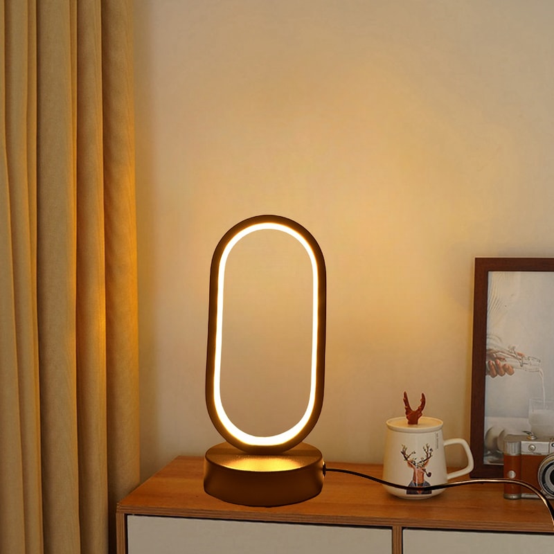 Ushaped LED Night Light Modern Bedroom Living Room Study Lamp With Adjustable Glow 2