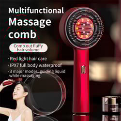 electric vibration massage comb for hair growth, red light therapy anti-hair loss scalp brush & oil applicator
