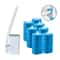 Wall-Mounted Disposable Toilet Brush with Cleaning Liquid & Replacement Brush Head