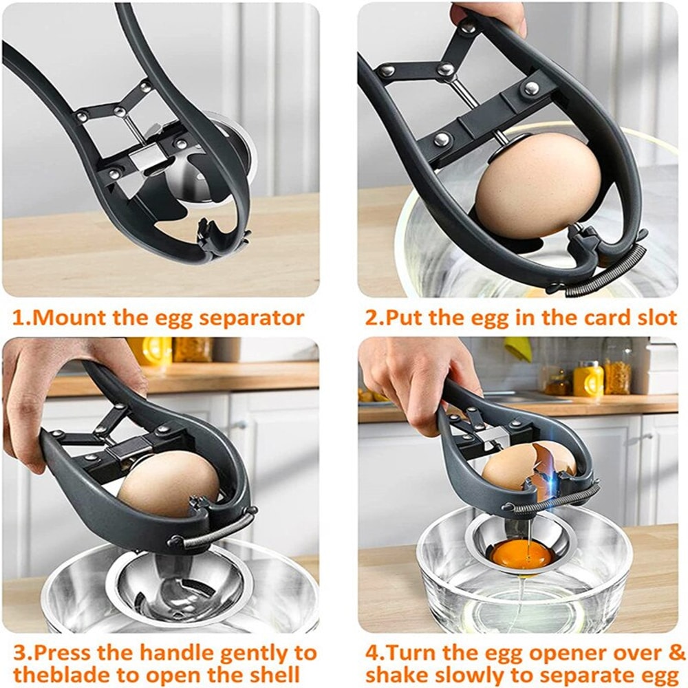 Manual Egg Opener Scissors, Stainless Steel Eggshell Cracker & Separator Tool for Effortless Egg Preparation