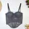 Sexy Color Block Mesh Corset Bustier Bra Crop Top for Women, Party & Night Club
