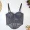 Sexy Color Block Mesh Corset Bustier Bra Crop Top for Women, Party & Night Club