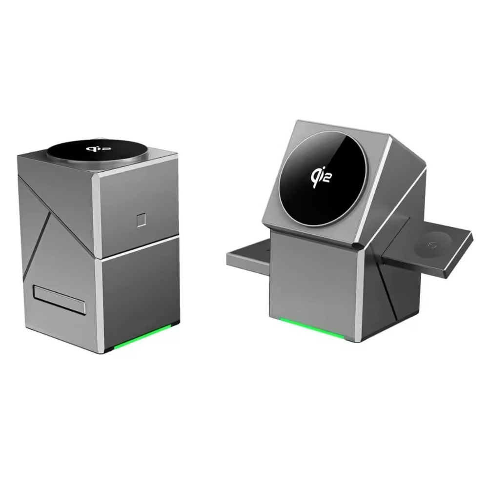 Touch Autorotation Magnetic Wireless Charger Dock For IPhone Android IWatch Magsafe Fast Charging S 4