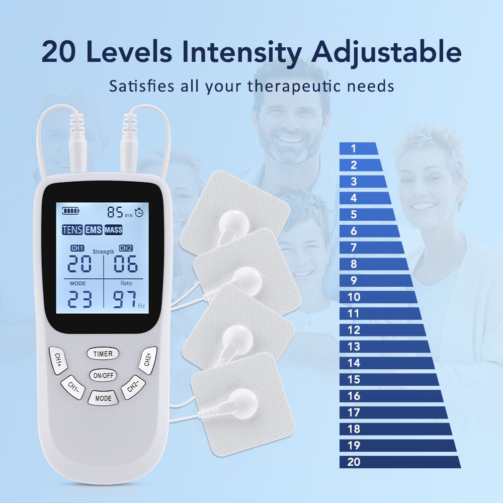 TENS Pulse Physiotherapy Machine Full Body Massager 20Level Muscle Electrostimulator 4