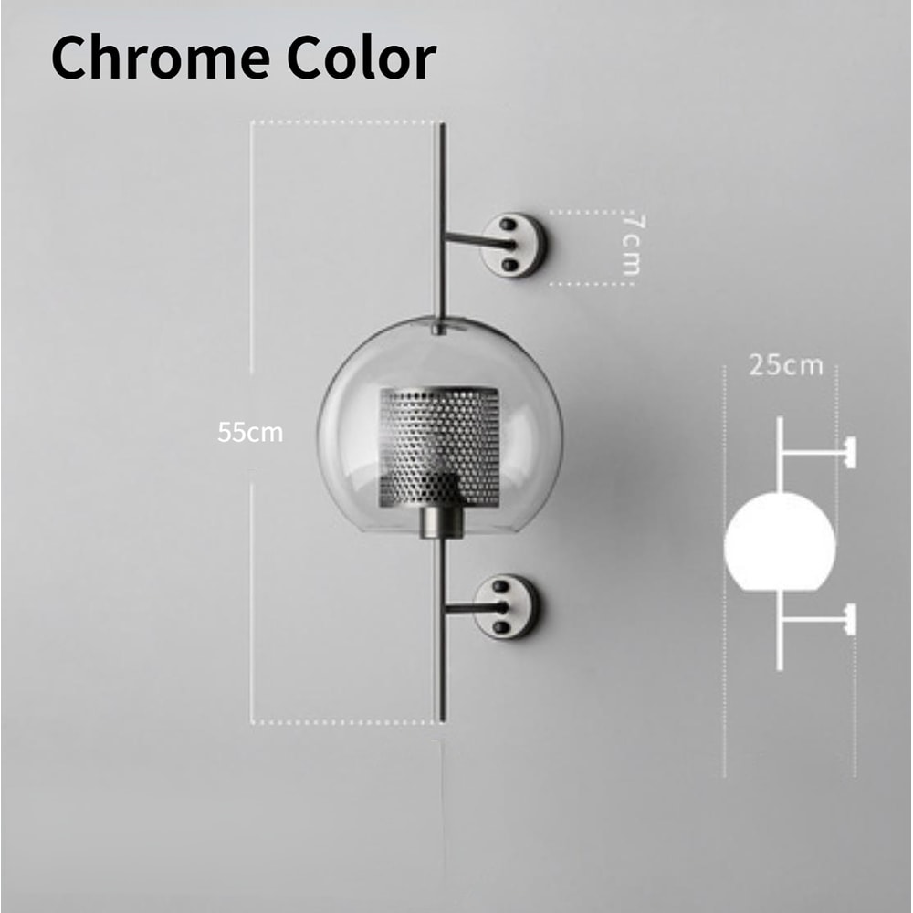 Modern Glass Wall Lamp With Golden Ball Elegant Bedside Sconce For Living Room And Hallway 7