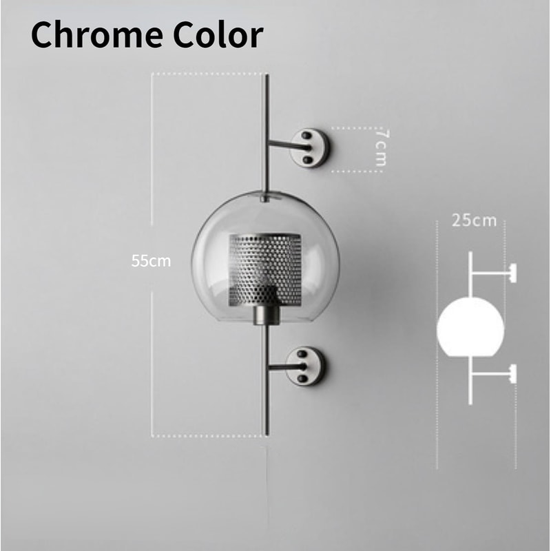 Modern Glass Wall Lamp With Golden Ball Elegant Bedside Sconce For Living Room And Hallway 7