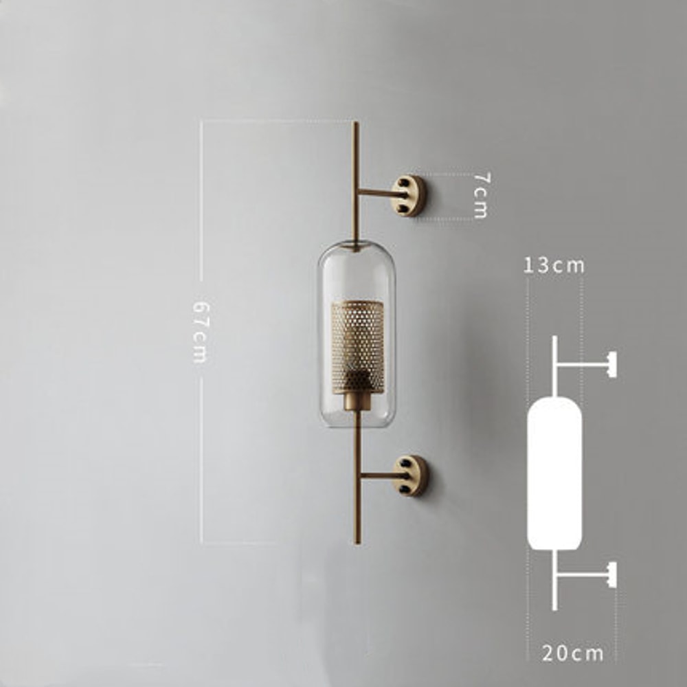 Modern Glass Wall Lamp With Golden Ball Elegant Bedside Sconce For Living Room And Hallway 8