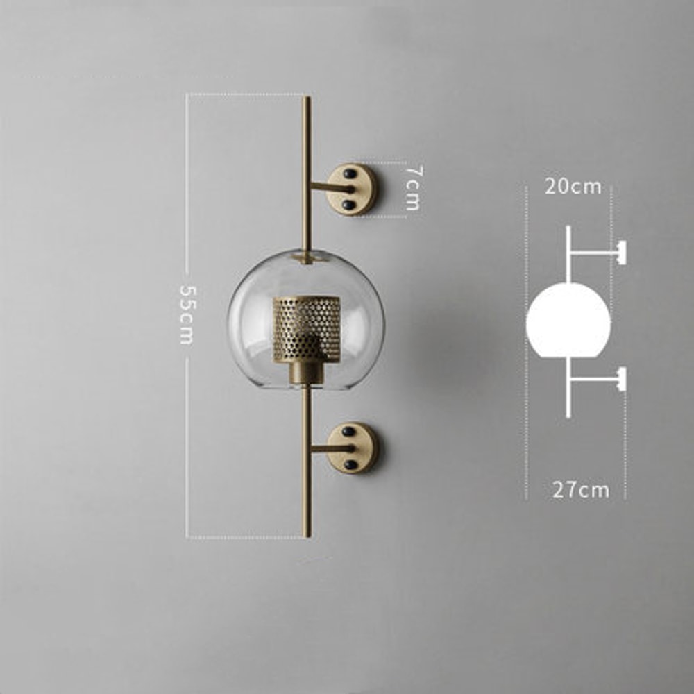 Modern Glass Wall Lamp With Golden Ball Elegant Bedside Sconce For Living Room And Hallway 9