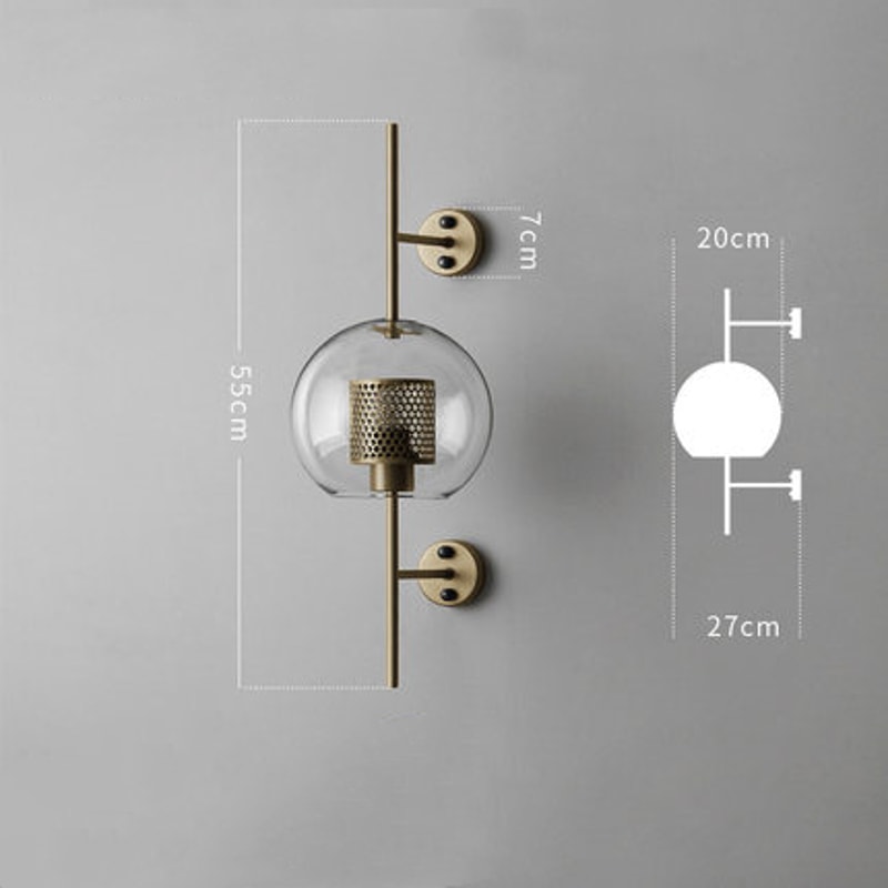 Modern Glass Wall Lamp With Golden Ball Elegant Bedside Sconce For Living Room And Hallway 9