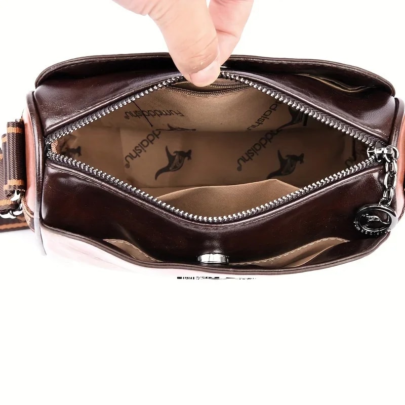 Elegant WaterResistant Crossbody Handbag With Adjustable Strap Zipper Closure 3