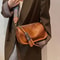 Stylish Leather Shoulder Bag With Wide Strap Large Capacity Zipper Crossbody Purse For Daily Use 0