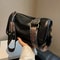 Stylish Leather Shoulder Bag With Wide Strap Large Capacity Zipper Crossbody Purse For Daily Use 4