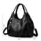 Soft Lychee Leather Hobo Handbag Stylish 3Layer Shoulder Crossbody Tote Bag With Pearl Leaf Pendan 3