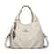 Soft Lychee Leather Hobo Handbag Stylish 3Layer Shoulder Crossbody Tote Bag With Pearl Leaf Pendan 6