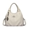 Soft Lychee Leather Hobo Handbag Stylish 3Layer Shoulder Crossbody Tote Bag With Pearl Leaf Pendan 6