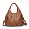 Soft Lychee Leather Hobo Handbag Stylish 3Layer Shoulder Crossbody Tote Bag With Pearl Leaf Pendan 8