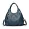 Soft Lychee Leather Hobo Handbag Stylish 3Layer Shoulder Crossbody Tote Bag With Pearl Leaf Pendan 9