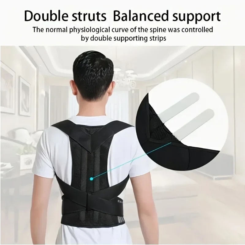 Invisible Back Posture Corrector For Men Spine Alignment Rounded Shoulder Support Belt 1