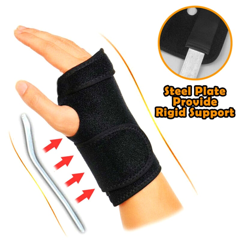 Carpal Tunnel Wrist Brace With Metal Splint Adjustable Support For Tendonitis Arthritis Relief 1