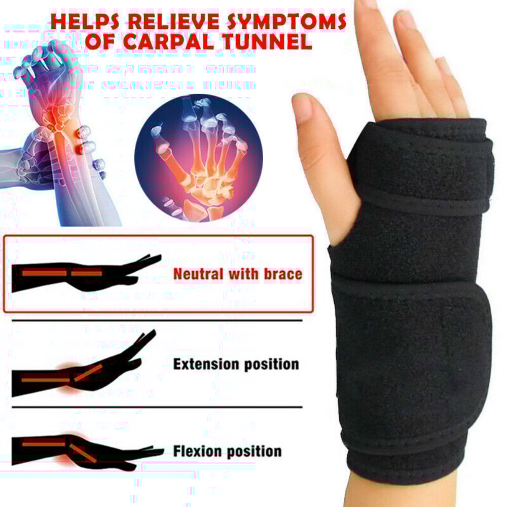 Carpal Tunnel Wrist Brace With Metal Splint Adjustable Support For Tendonitis Arthritis Relief 2