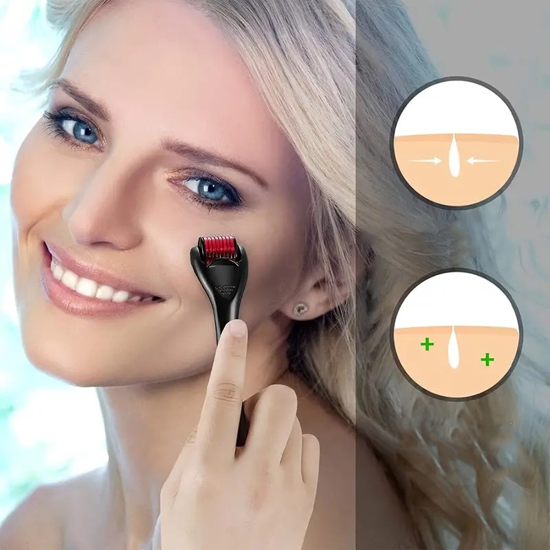 Professional Titanium Microneedle Roller for Facial Skincare and Beauty Massage