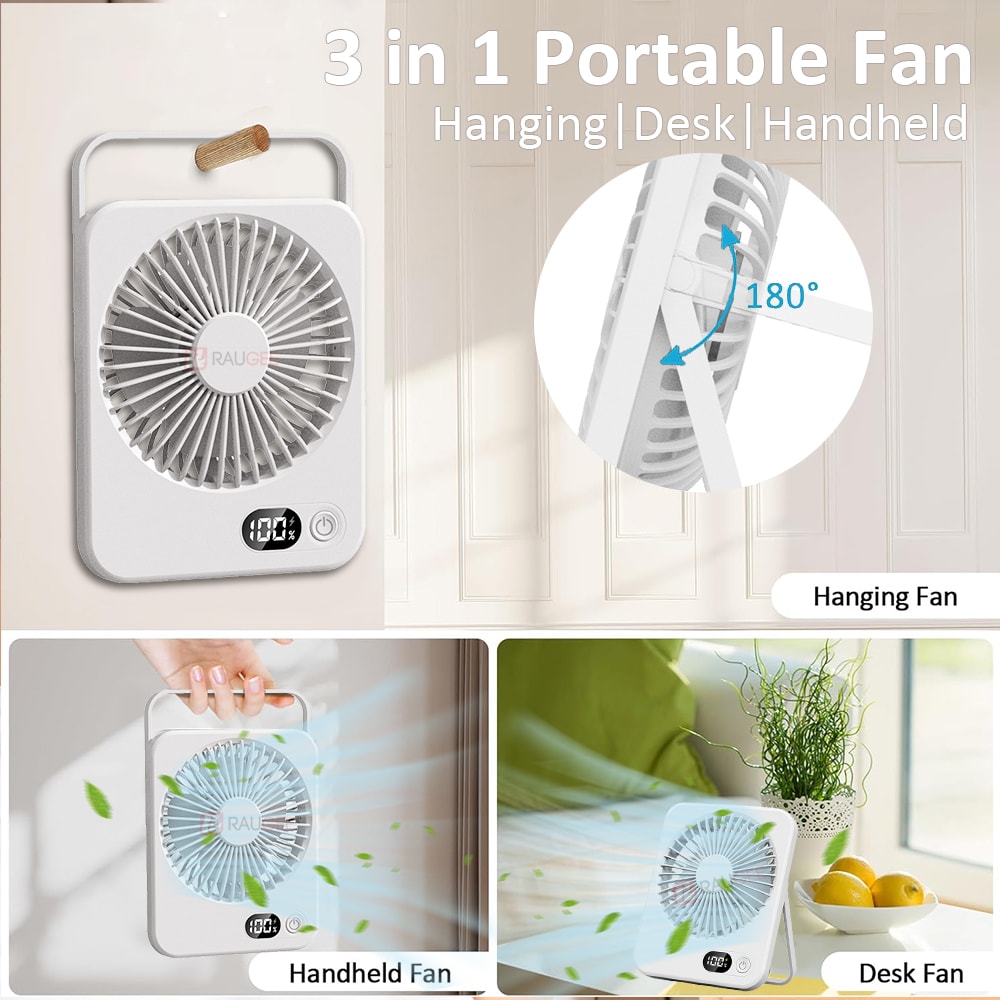 Portable USB Rechargeable Desk Fan, Foldable Mini Fan for Home, Office & Student Use