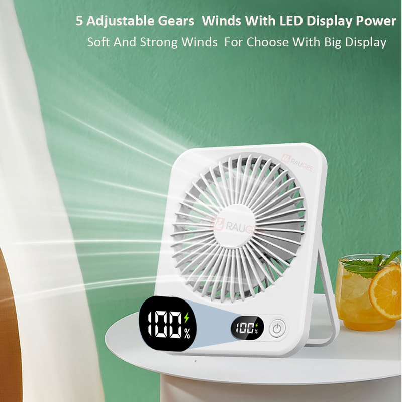 Portable USB Rechargeable Desk Fan, Foldable Mini Fan for Home, Office & Student Use