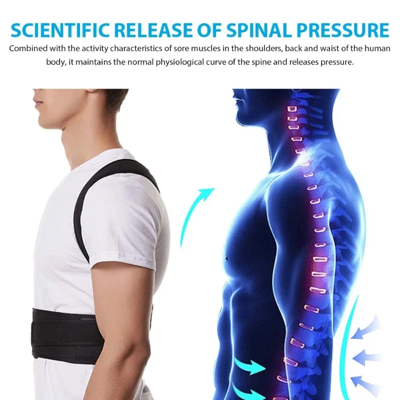 Adjustable Posture Corrector Brace With Lumbar Support Belt For Back Alignment And Pain Relief 1