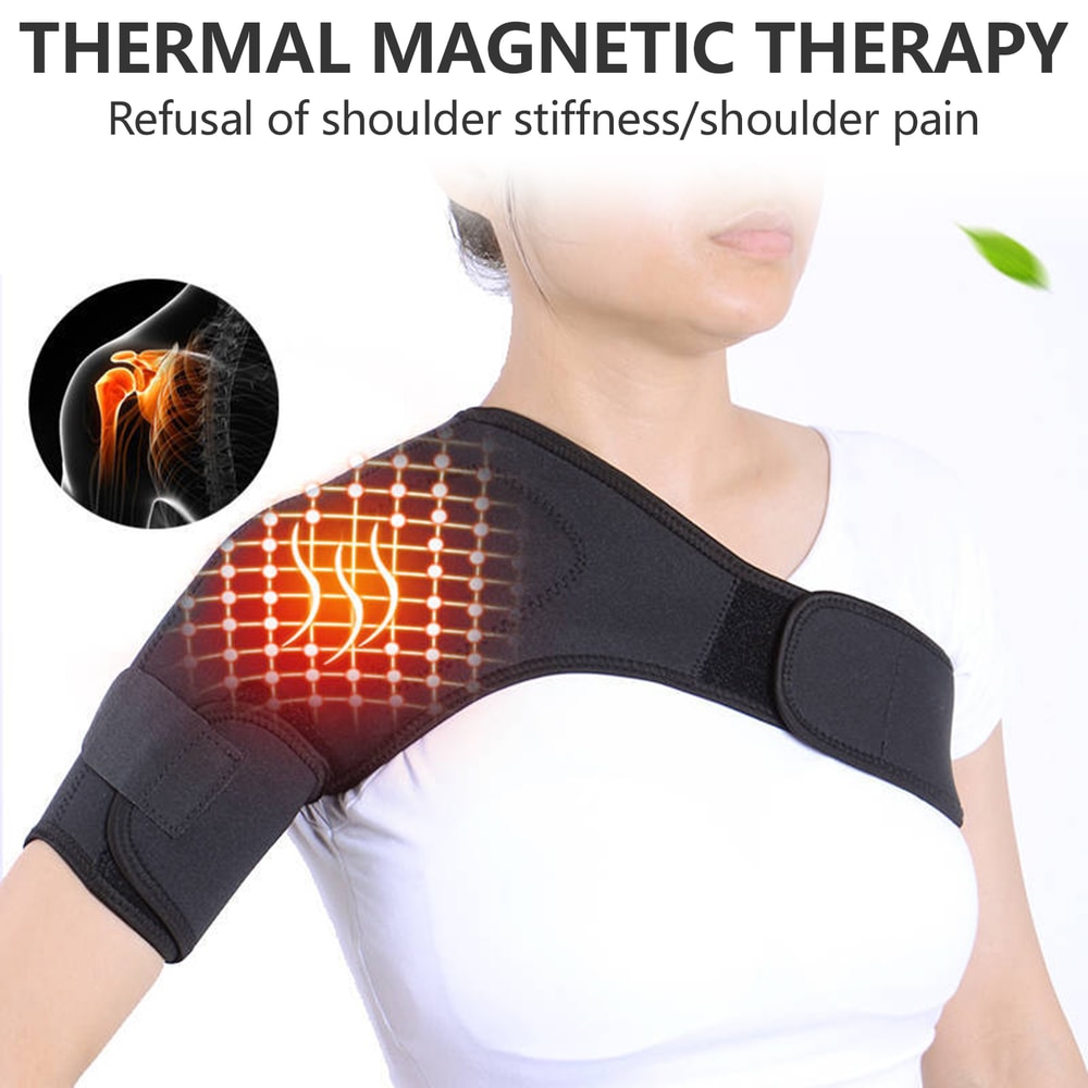 Adjustable Shoulder Massager Brace With Heat For Cervical Pain Relief And Deep Muscle Relaxation 0