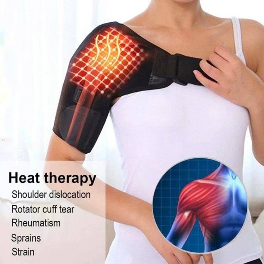 Adjustable Shoulder Massager Brace With Heat For Cervical Pain Relief And Deep Muscle Relaxation 1