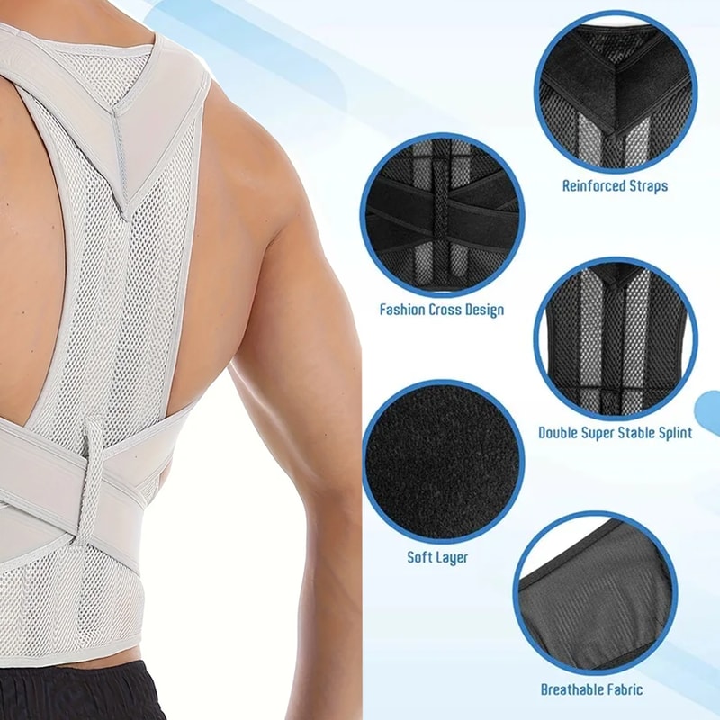 Adjustable Posture Corrector Back Brace With Lumbar Support For Pain Relief And Alignment 4