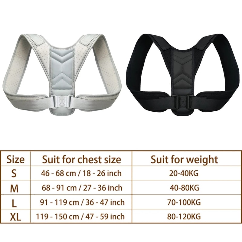 Adjustable Back Posture Corrector Neck Brace Comfort Support For Home Office Use 4