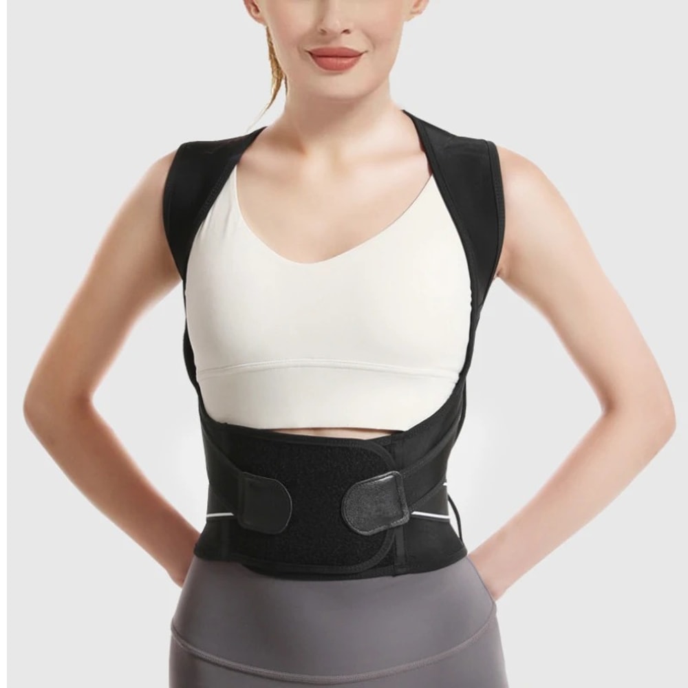 Shoulder Posture Corrector Belt, Adjustable Lumbar Support & Stretcher Training for Back Relief