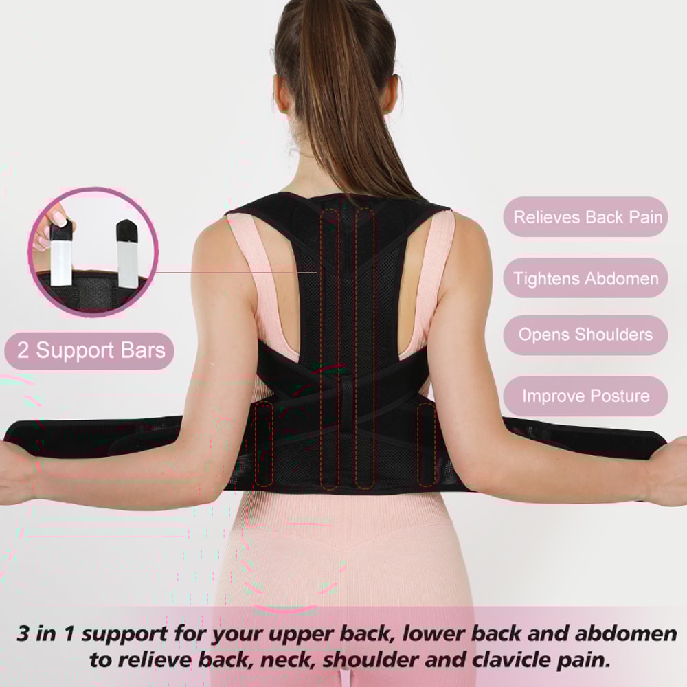 Adjustable Sporty Back Brace For Men Women Posture Corrector Waist Support 1