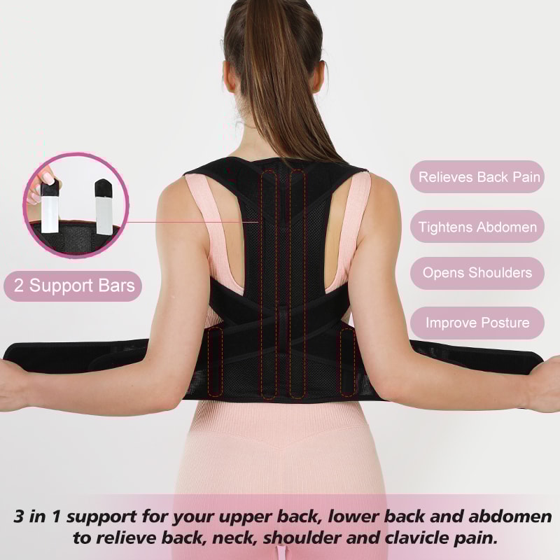 Adjustable Sporty Back Brace For Men Women Posture Corrector Waist Support 1