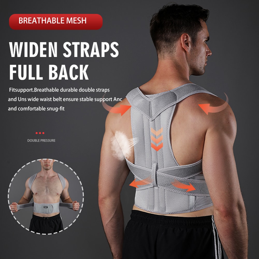 Adjustable Sporty Back Brace For Men Women Posture Corrector Waist Support 2