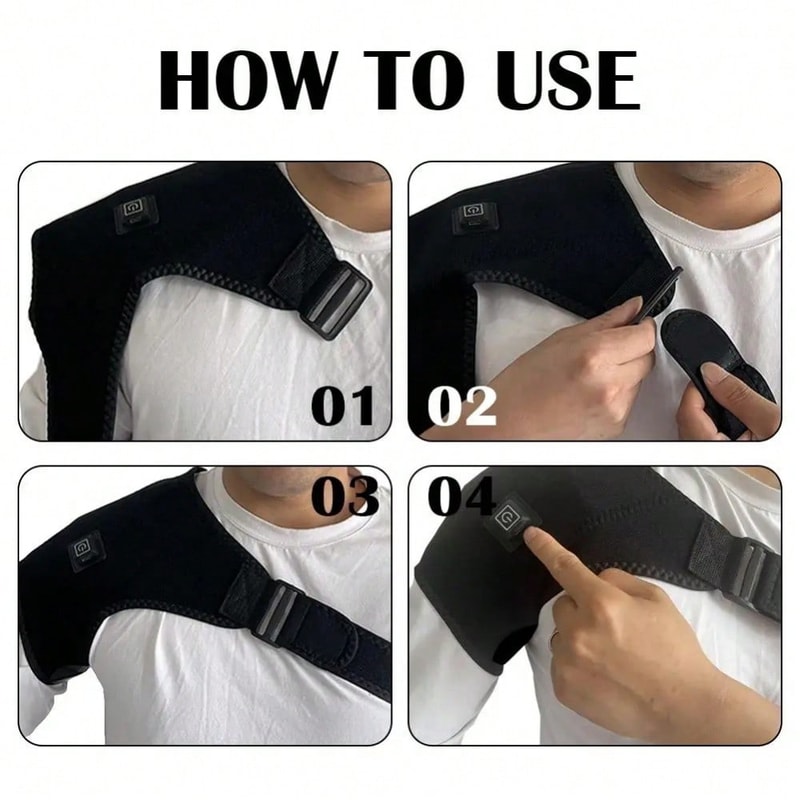 Electric Heating Shoulder Brace Heated Massage Support Belt For Arm Shoulder Pain Relief 4