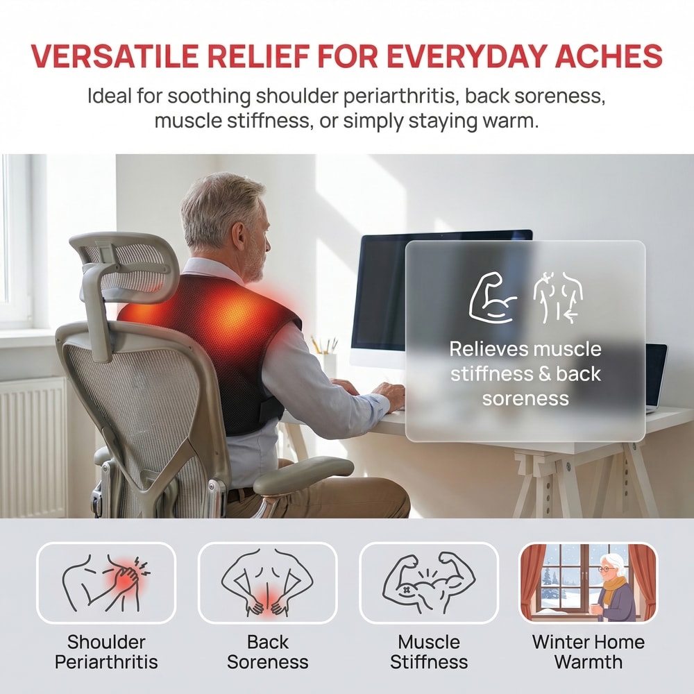 Electric Heated Shoulder Massager With Infrared Therapy For Deep Muscle Relaxation 3