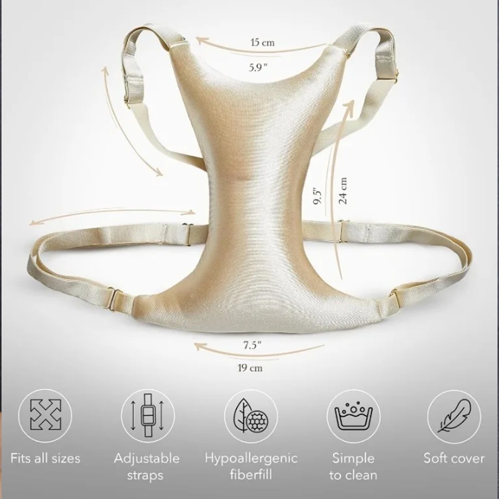 Premium Breast Support Pillow for Side Sleeping & Chest Anti-Wrinkle Care