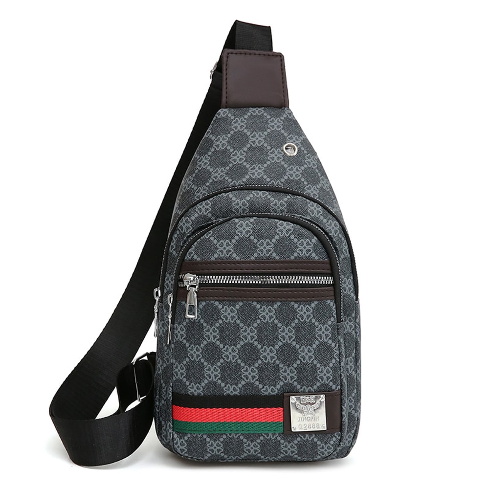 Men Multifunction Crossbody Bag with Earphone Hole, Casual Messenger Shoulder Bag