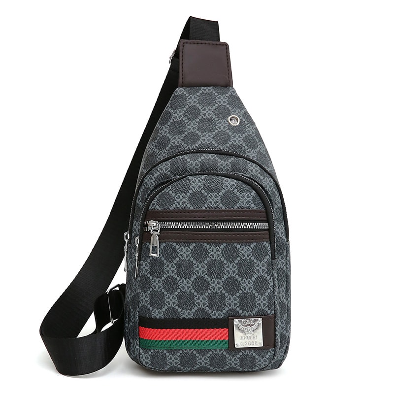 Men Multifunction Crossbody Bag with Earphone Hole, Casual Messenger Shoulder Bag