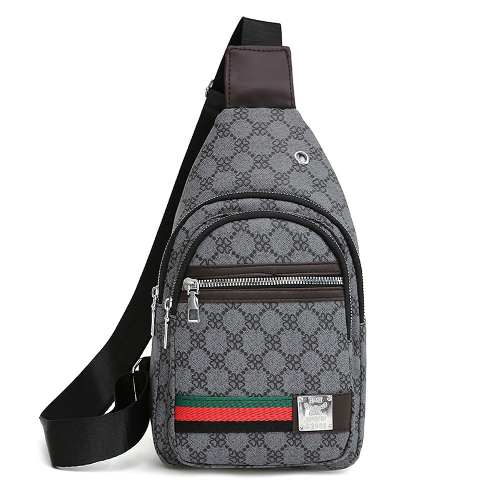 Men Multifunction Crossbody Bag with Earphone Hole, Casual Messenger Shoulder Bag