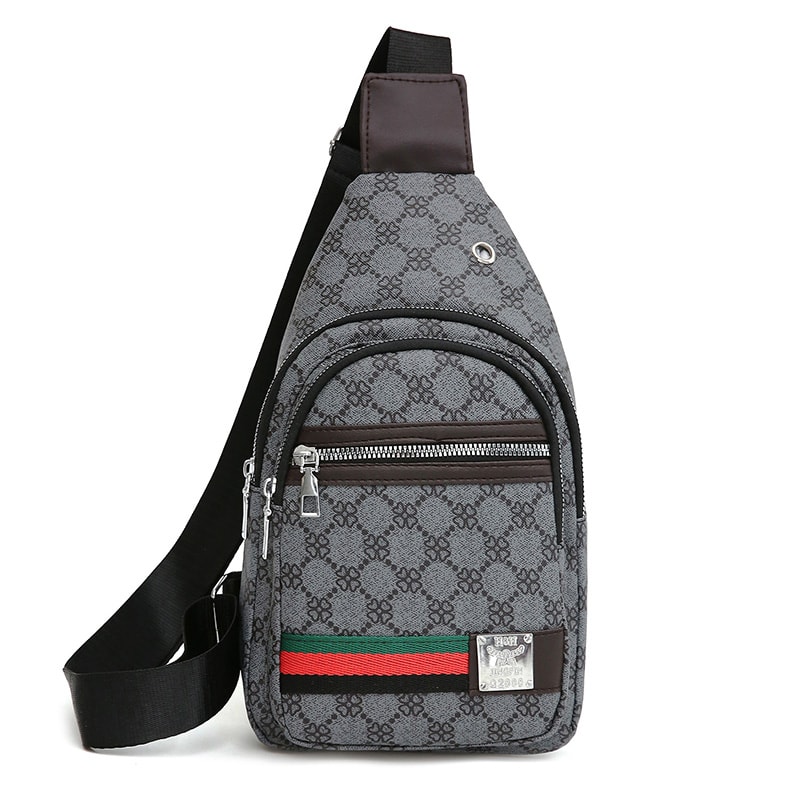 Men Multifunction Crossbody Bag with Earphone Hole, Casual Messenger Shoulder Bag